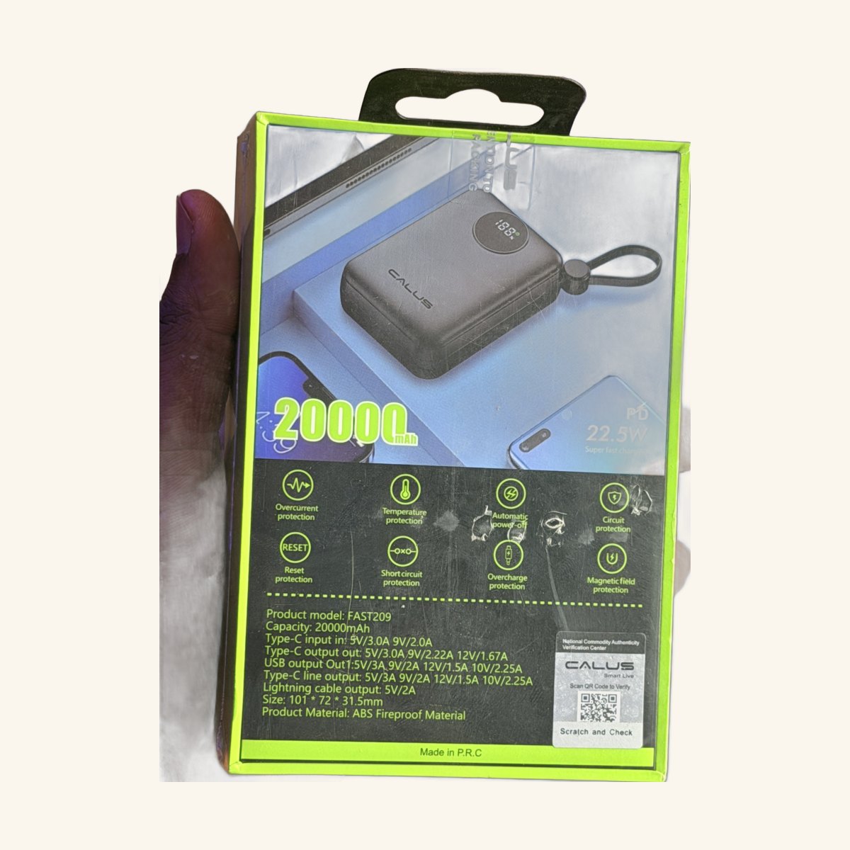 CALUS FAST209 20,000mAh Power Bank – 22.5W Fast Charging, photo 2